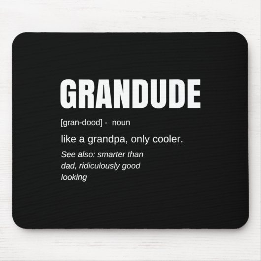 Mens Funny Grandude Cool Grandpa Novelty  マウスパッド (正面)