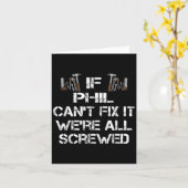Mens Funny Handyman Quote Personalized Phil Gift  カード (黄色い花)