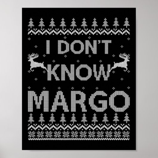 Mens Funny Matching Couple I Don't Know Margo Ugly ポスター (正面)