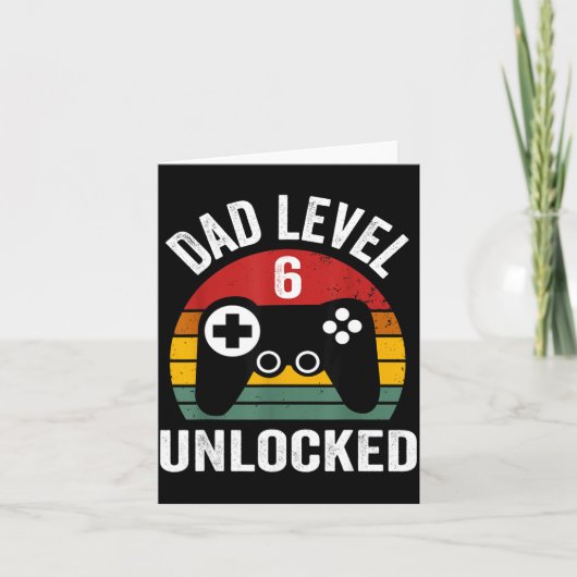 Mens Funny New Dad Shirt Dad Level 6 Unlocked For カード (正面)