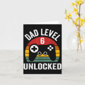Mens Funny New Dad Shirt Dad Level 6 Unlocked For カード (黄色い花)