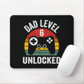 Mens Funny New Dad Shirt Dad Level 6 Unlocked For  マウスパッド (マウス)