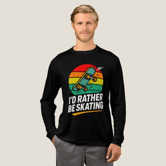 Mens funny skateboarding  トライブレンドＴシャツ (正面全体)
