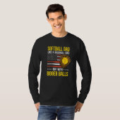 Mens Funny Softball Dad Like A Baseball Dad US Fla Tシャツ (正面フル)