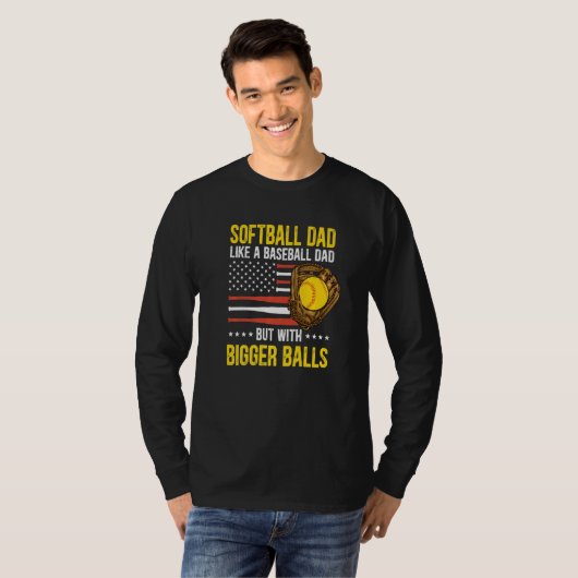 Mens Funny Softball Dad Like A Baseball Dad US Fla Tシャツ (正面フル)
