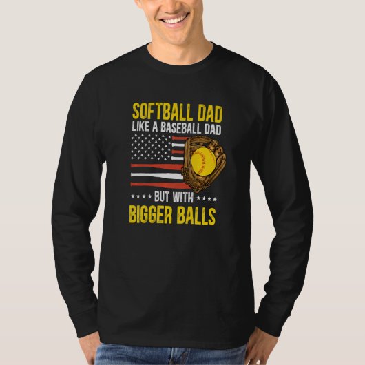 Mens Funny Softball Dad Like A Baseball Dad US Fla Tシャツ (正面)