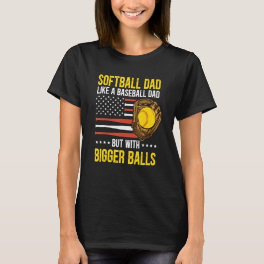 Mens Funny Softball Dad Like A Baseball Dad US Fla Tシャツ (正面)