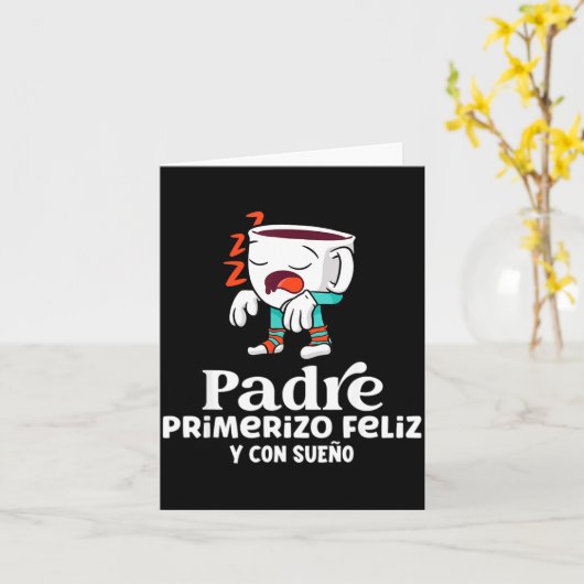 Mens Funny Spanish Announcing Pregnancy Baby New D カード (黄色い花)