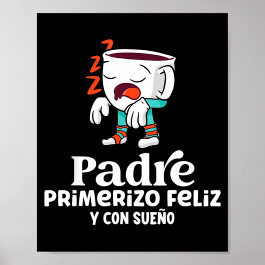 Mens Funny Spanish Announcing Pregnancy Baby New D ポスター (正面)