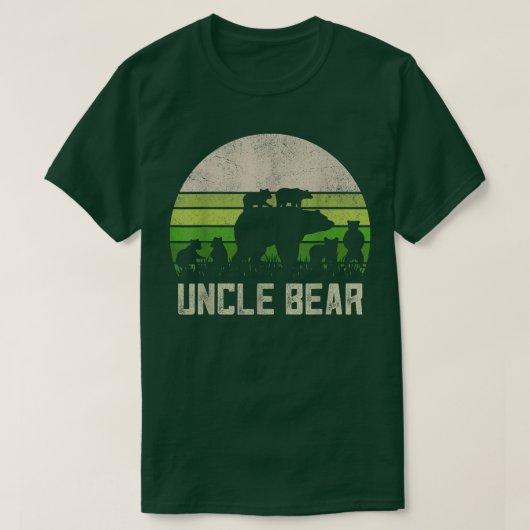 Mens Funny Uncle Bear Shirts From Niece & Nephew, Tシャツ (デザイン正面)