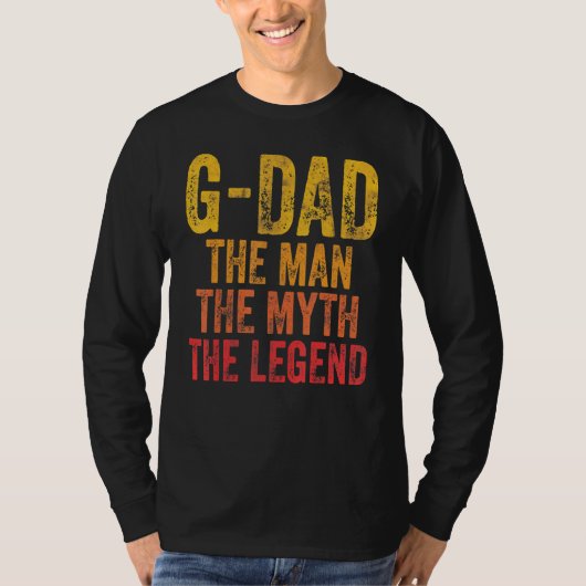 Mens G-パパ伝説の父の日の神話の男 Tシャツ (正面)