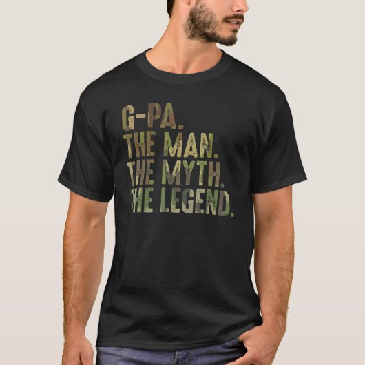 Mens G Pa Man神話の伝説から孫G Pa Tシャツ (正面)