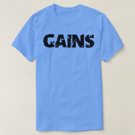 Mens GAINS Gym Fitness Workout Bodybuilding Motiva Tシャツ (デザイン正面)