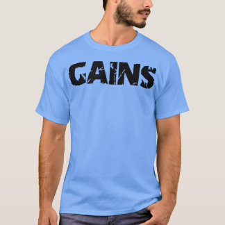 Mens GAINS Gym Fitness Workout Bodybuilding Motiva Tシャツ