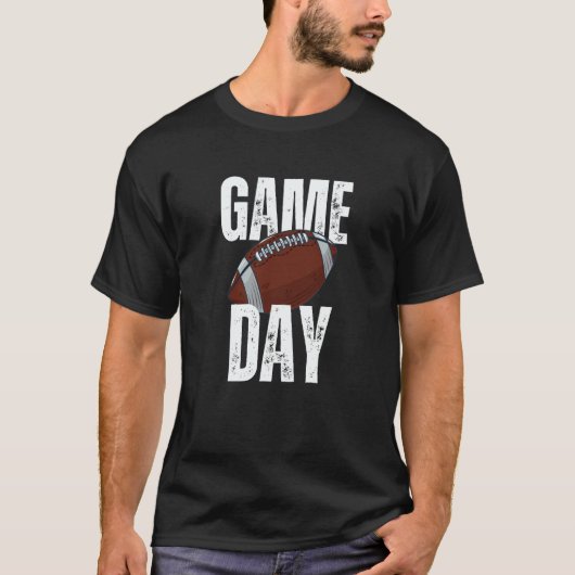 Mens Game Day Football Fantasy Rugby Ball Soccer Tシャツ (正面)
