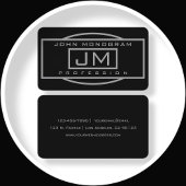 Men's Geometric Black & Gray モノグラムの Business 名刺