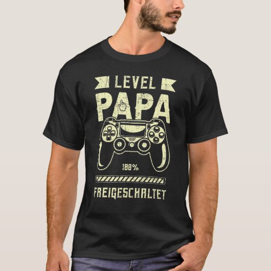 Mens German Fresh dad Level dad Game controller 1 Tシャツ (正面)