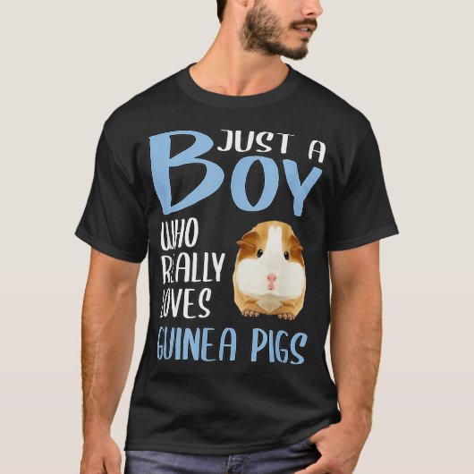 Mens Gift Cavy Just A Boy Who Really Loves Guinea  Tシャツ (正面)
