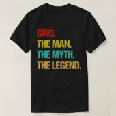 Mens Gino男The Myth The Legend Tシャツ (デザイン正面)