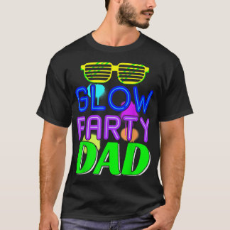 Mens Glow Party Dad Bday Party Birthday Father  Tシャツ