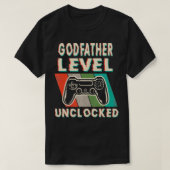 Mens Godfather Level Unlocked Funny Leveled Up To  Tシャツ (デザイン正面)