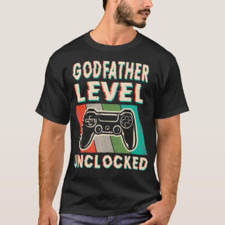 Mens Godfather Level Unlocked Funny Leveled Up To Tシャツ