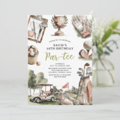 Men's Golf Outdoor Adult Birthday 招待状 (スタンド正面)