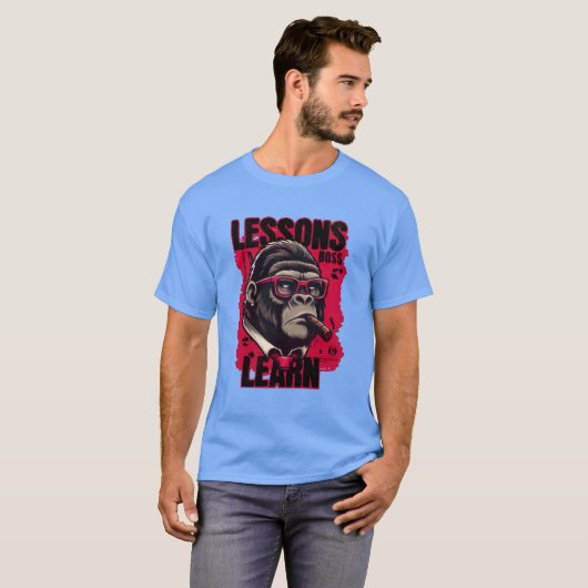 Men's Gorilla Boss Lessons Learn Basic T-Shirt Tシャツ (正面フル)