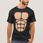 Mens Gorilla Chest Muscles Six Pack Tシャツ (正面)