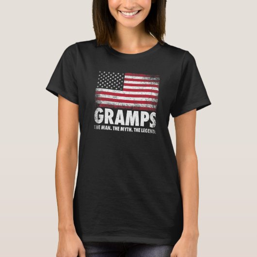 Mens Gramps The Man The Myth The Legend Grandpa Fa Tシャツ (正面)
