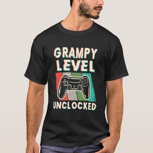 Mens GrampyレベルがGrampy Faまでレベル解除 Tシャツ (正面)