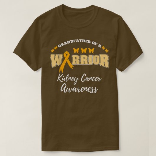 Mens Grandfather Of A Warrior Kidney Cancer Awaren Tシャツ (デザイン正面)
