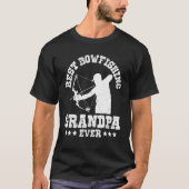 Mens Grandpa Bowfishing Grandfather Bow Hunter Fis Tシャツ (正面)