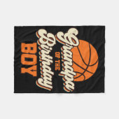 Mens Grandpa Of The Birthday Boy Bysketbyll Papa F フリースブランケット (正面(横))