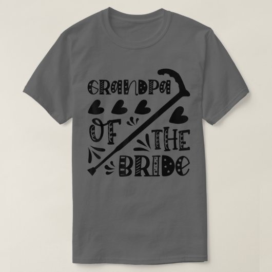 Mens Grandpa Of The Bride Cute Wedding and Bachelo Tシャツ (デザイン正面)