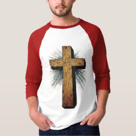 Men's Graphic Christian Cross Baseball Tee Tシャツ