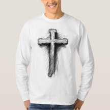 Men's Graphic Christian Cross Long Sleeve Tee 