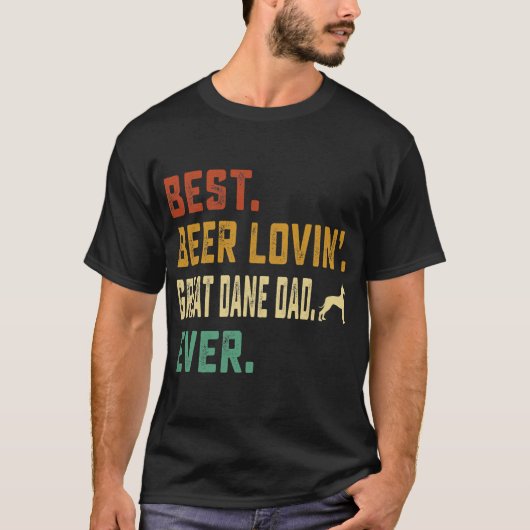 Mens Great Dane Lover Best Beer Loving Great Dane Tシャツ (正面)