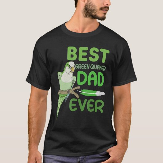 Mens Green Quaker Dad Monk Parakeet Best Green Qua Tシャツ (正面)