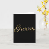 Mens Groom結婚の、金ゴールドスクリプト、一致するBride カード (黄色い花)
