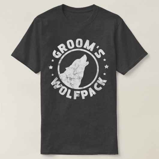 Mens Grooms Wolfpack Groom Groomsmen Bachelor Part Tシャツ (デザイン正面)