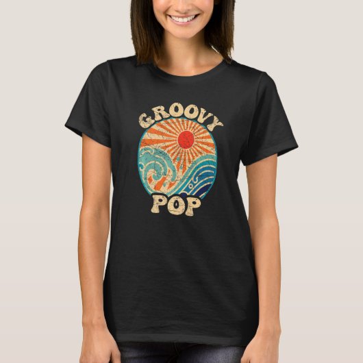 Mens Groovy ポップ・アートの 70s美的ノスタルジア1970s Ret Tシャツ (正面)