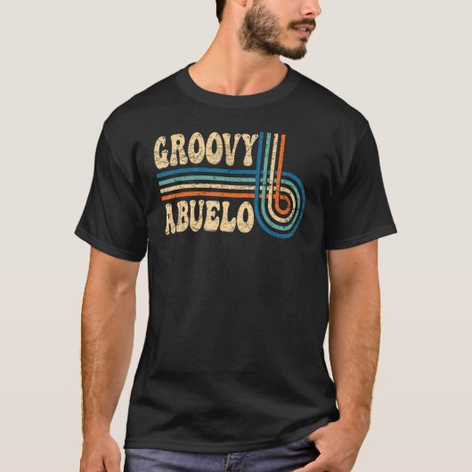 Mens Groovy Abuelo 70s美的ノスタルジア1970s Tシャツ (正面)