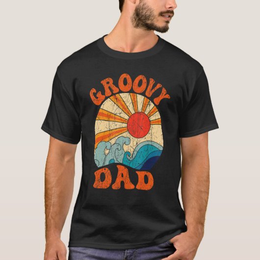 Mens Groovy Dad 70s Aesthetic Nostalgia 1970's Ret Tシャツ (正面)