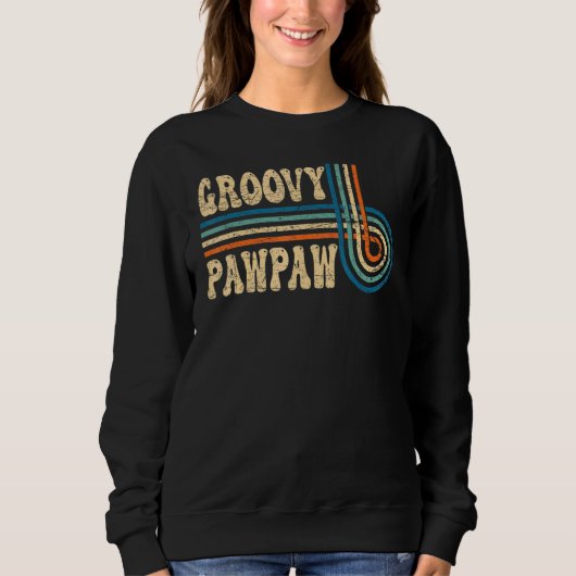Mens Groovy Pawpaw 70s Aesthetic Nostalgia 1970's  スウェットシャツ (正面)