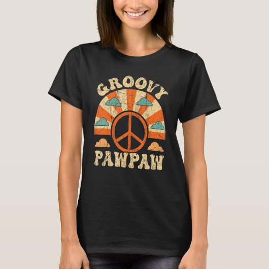 Mens Groovy Pawpaw 70s Aesthetic Nostalgia 1970's  Tシャツ (正面)