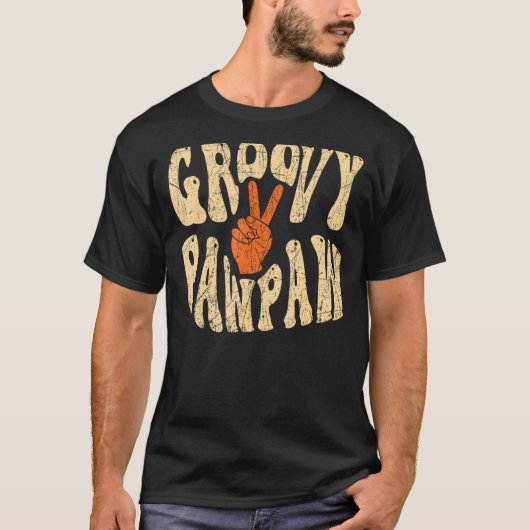 Mens Groovy Pawpaw 70s Aesthetic Nostalgia 1970's Tシャツ (正面)
