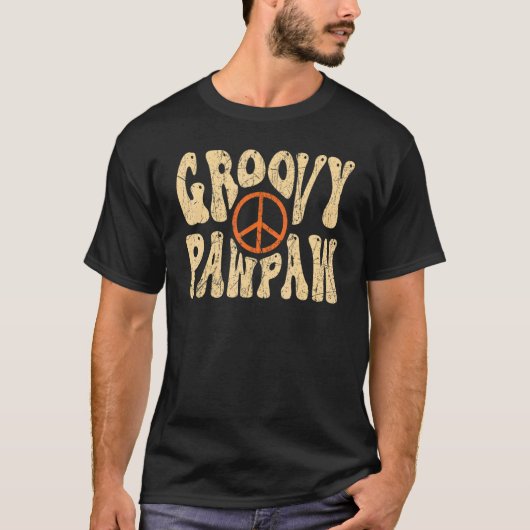 Mens Groovy Pawpaw 70s Aesthetic Nostalgia 1970's  Tシャツ (正面)