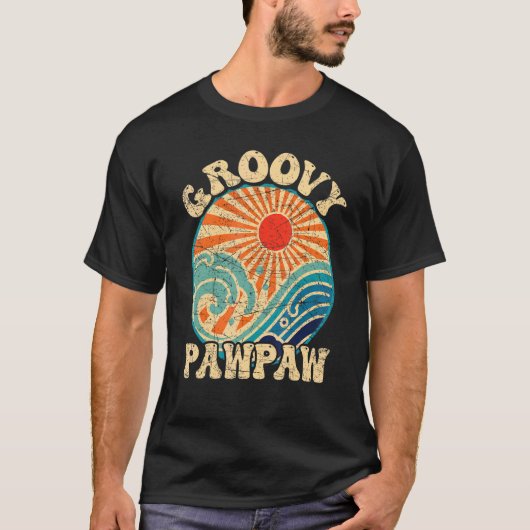 Mens Groovy Pawpaw 70s Aesthetic Nostalgia 1970's  Tシャツ (正面)