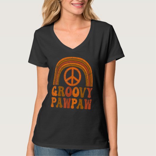 Mens Groovy Pawpaw 70s Aesthetic Nostalgia 1970's  Tシャツ (正面)